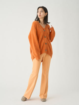  Flared Pants in orange, Knit Flared Pants Premium Fashionable Women's Pants at SNIDEL USA