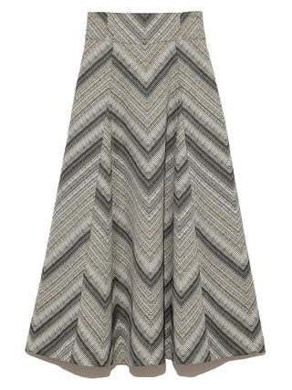 Jacquard Stripe Midi Skirt