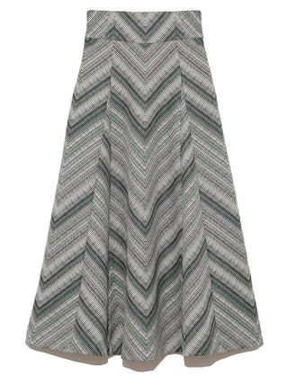 Jacquard Stripe Midi Skirt