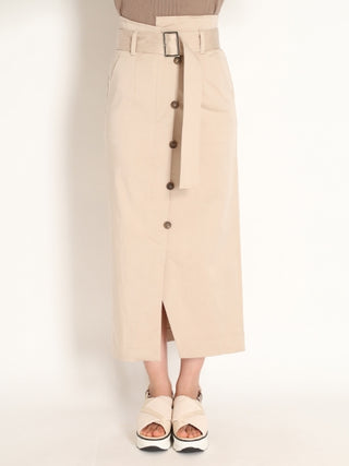 Straight Cut Button Maxi Skirt