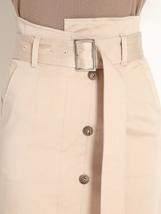 Straight Cut Button Maxi Skirt