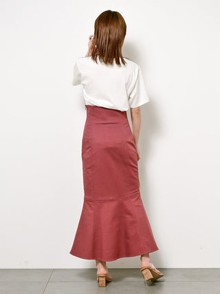  High Waisted Mermaid Maxi Skirt in pink, Premium Fashionable Women's Skirts & Skorts at SNIDEL USA