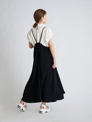 Suspender Maxi Skirt in black, Premium Fashionable Women's Skirts & Skorts at SNIDEL USA