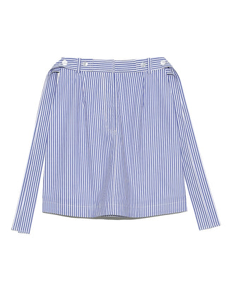 Belt Design High Waisted Mini Skirt in blue, Premium Fashionable Women's Skirts & Skorts at SNIDEL USA