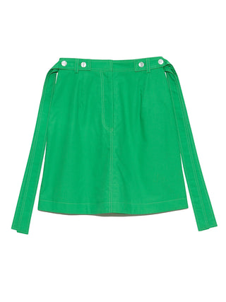 Belt Design High Waisted Mini Skirt in green, Premium Fashionable Women's Skirts & Skorts at SNIDEL USA
