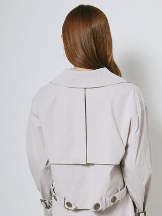 Trench-Liked High Waisted Mini Skirt in ivory, Premium Fashionable Women's Skirts & Skorts at SNIDEL USA