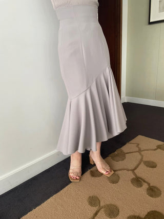 High Waist Mermaid Volume Midi Skirt in mocha, Premium Fashionable Women's Skirts & Skorts at SNIDEL USA
