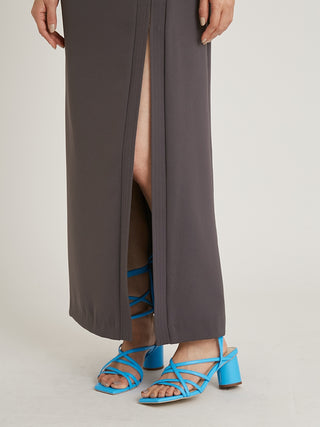  Sustainable High Slit Max Skirt in charcoal gray, Premium Fashionable Women's Skirts & Skorts at SNIDEL USA