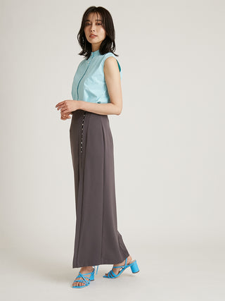  Sustainable High Slit Max Skirt in charcoal gray, Premium Fashionable Women's Skirts & Skorts at SNIDEL USA