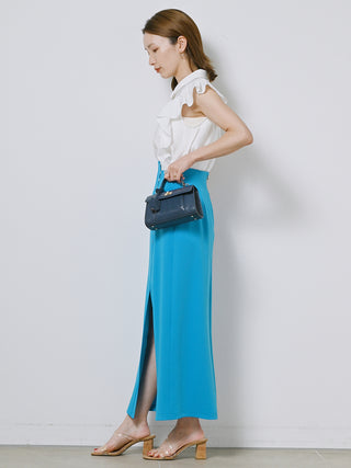  Sustainable High Slit Max Skirt in blue, Premium Fashionable Women's Skirts & Skorts at SNIDEL USA