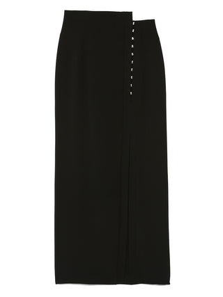  Sustainable High Slit Max Skirt in black, Premium Fashionable Women's Skirts & Skorts at SNIDEL USA