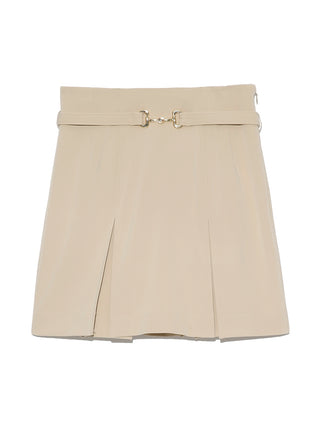  Box Pleat Mini Skirt in beige, Premium Fashionable Women's Skirts & Skorts at SNIDEL USA