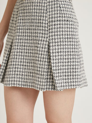  Box Pleat Mini Skirt in mix, Premium Fashionable Women's Skirts & Skorts at SNIDEL USA