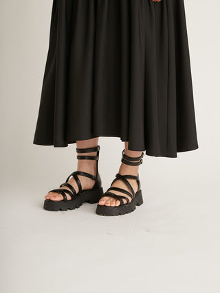 Volume Taffeta Maxi Skirt in black, Premium Fashionable Women's Skirts & Skorts at SNIDEL USA