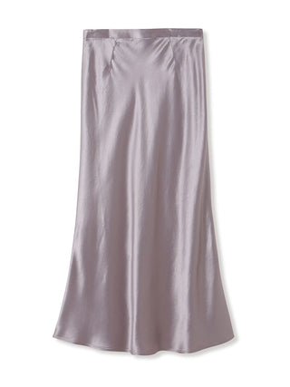  Sustainable Acetate Satin Maxi Skirt in gray beige, Premium Fashionable Women's Skirts & Skorts at SNIDEL USA