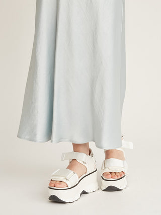  Sustainable Acetate Satin Maxi Skirt in mint, Premium Fashionable Women's Skirts & Skorts at SNIDEL USA