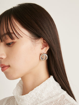 Double Hoop Earrings in silver, Premium Collection of Fashionable & Trendy Women's Earrings at SNIDEL USA