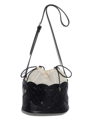Braided Shoulder Bag in black, Luxury Collection of Fashionable & Trendy Women's Bags at SNIDEL USA