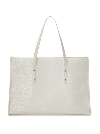 Jacquard Tote Bag in light off-white, Luxury Collection of Fashionable & Trendy Women's Bags at SNIDEL USA