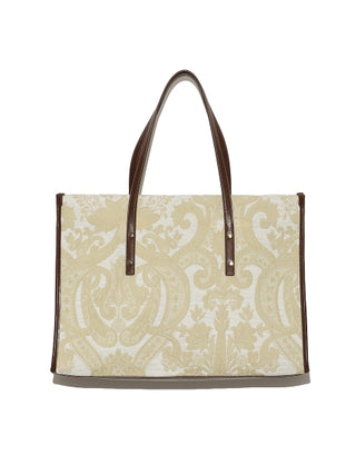 Jacquard Tote Bag in light beige, Luxury Collection of Fashionable & Trendy Women's Bags at SNIDEL USA