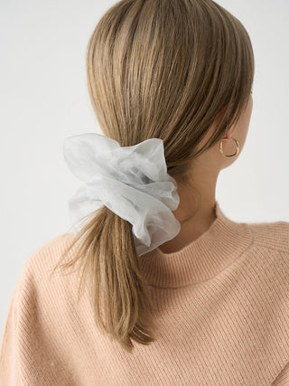 See Through Scrunchie in  light grey, Premium Women's Hair Accessories at SNIDEL USA