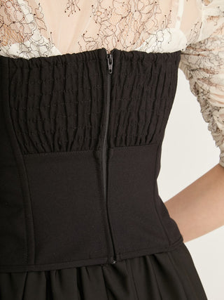 Knit Corset Tops in black, Premium Fashionable Women's Tops Collection at SNIDEL USA