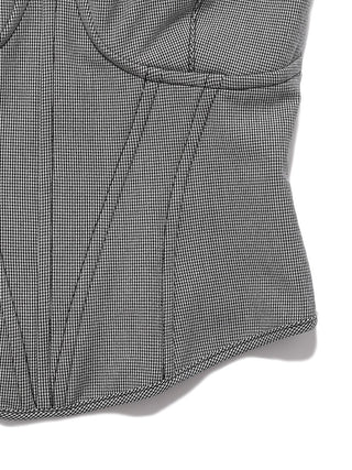 Knit Corset Tops in check, Premium Fashionable Women's Tops Collection at SNIDEL USA