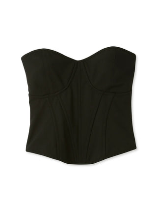 Knit Corset Tops in black, Premium Fashionable Women's Tops Collection at SNIDEL USA