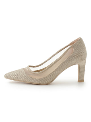 Heel Pointed-Toe Pumps in beige, Premium Collection of Fashionable & Trendy Women's Shoes, Boots, Loafers, & Sandals at SNIDEL USA