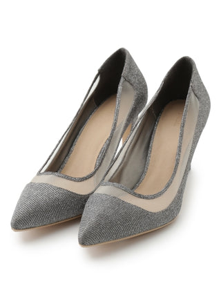 Heel Pointed-Toe Pumps in silver, Premium Collection of Fashionable & Trendy Women's Shoes, Boots, Loafers, & Sandals at SNIDEL USA