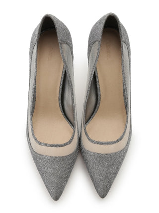 Heel Pointed-Toe Pumps in silver, Premium Collection of Fashionable & Trendy Women's Shoes, Boots, Loafers, & Sandals at SNIDEL USA