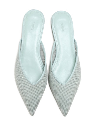 Sabot Mesh Flat Mule in mint, Premium Collection of Fashionable & Trendy Women's Shoes, Boots, Loafers, & Sandals at SNIDEL USA