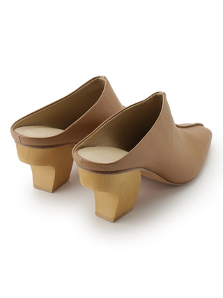 Closed Toe Mule Wooden Heel Sandals in beige, Premium Collection of Fashionable & Trendy Women's Shoes, Boots, Loafers, & Sandals at SNIDEL USA