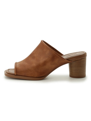 Sabot Open Toe Heeled Sandals in brown, Premium Collection of Fashionable & Trendy Women's Shoes, Boots, Loafers, & Sandals at SNIDEL USA