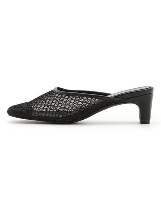 Square Mesh Heeled Sandal in black, Premium Collection of Fashionable & Trendy Women's Shoes, Boots, Loafers, & Sandals at SNIDEL USA