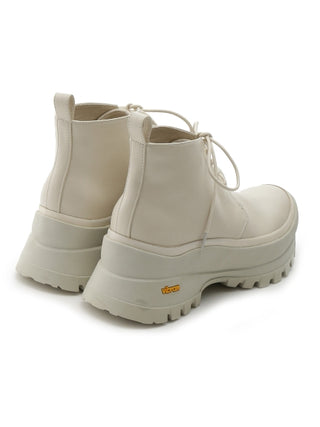 Vibram Sole Lace-up Ankle Boots in ivory, Premium Collection of Fashionable & Trendy Women's Shoes, Boots, Loafers, & Sandals at SNIDEL USA