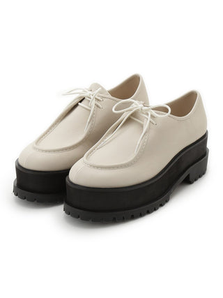 Vibram Lace-Up Sole Loafers Shoes in ivory, Premium Collection of Fashionable & Trendy Women's Shoes, Boots, Loafers, & Sandals at SNIDEL USA
