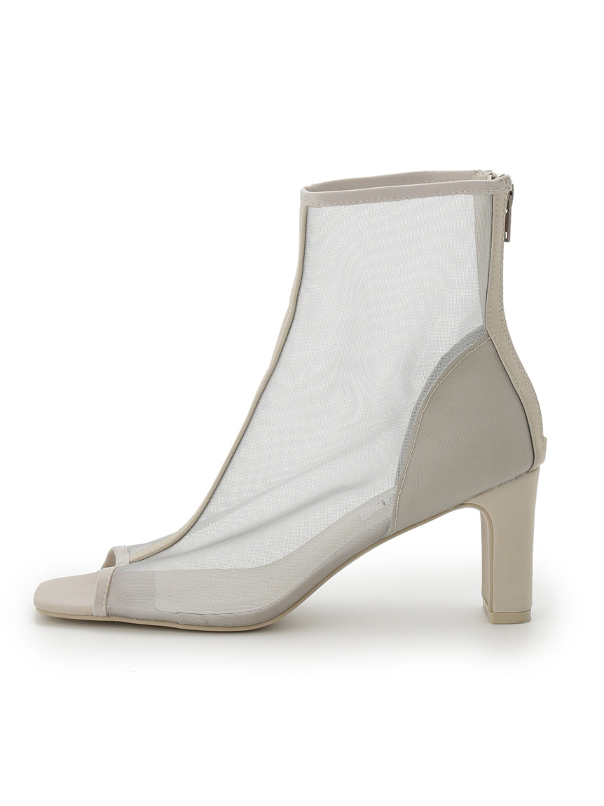 Open Toe Mesh Ankle Boot - Main Image