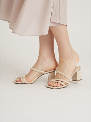  Varie Heel Strappy Mule Sandal in ivory, Premium Collection of Fashionable & Trendy Women's Shoes, Boots, Loafers, & Sandals at SNIDEL USA