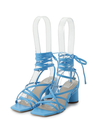 Lace-up Heel Sandals in blue, Premium Collection of Fashionable & Trendy Women's Shoes, Boots, Loafers, & Sandals at SNIDEL USA