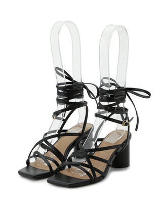 Lace-up Heel Sandals in black, Premium Collection of Fashionable & Trendy Women's Shoes, Boots, Loafers, & Sandals at SNIDEL USA