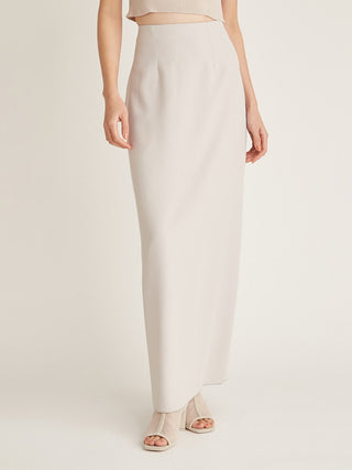  Knit Crop Top x Maxi Skirt Set in ivory, premium women's dress at SNIDEL USA