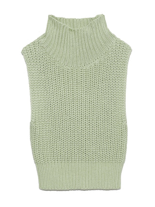 Crop top Knit Vest in mint, Premium Fashionable Women's Tops Collection at SNIDEL USA