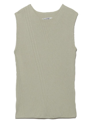 Slanting Knit Tank Top in mint, Premium Fashionable Women's Tops Collection at SNIDEL USA