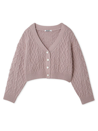 Variety Knit Cropped Cardigan in pink, A premium Fashionable & Trendy Collection of Women's Knitwear at SNIDEL USA