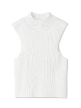 Cropped Knit Tank Top in white, Premium Fashionable Women's Tops Collection at SNIDEL USA