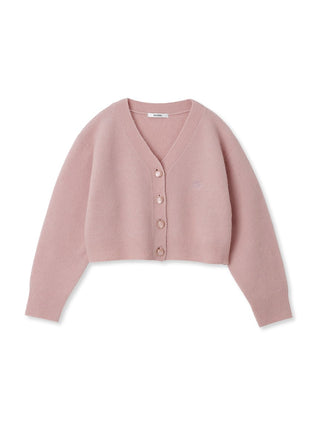 Button Up Cropped Cardigan in pink, Premium Fashionable Women's Tops Collection at SNIDEL USA