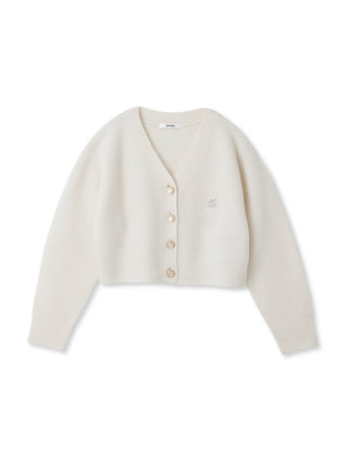 Button Up Cropped Cardigan in ivory, Premium Fashionable Women's Tops Collection at SNIDEL USA