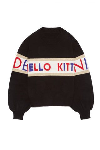 Hello Kitty Knit Pullover in black, Premium Fashionable Women's Tops Collection at SNIDEL USA