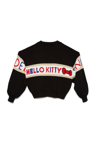 Hello Kitty Knit Pullover in black, Premium Fashionable Women's Tops Collection at SNIDEL USA